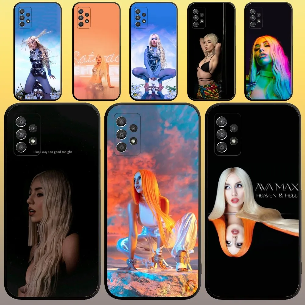 

Singer Ava Max Phone Case for SamsungA 91,80,73,72,71,70,53,52,51,42,41,40,32,31,30,22,21,20,13 S 4G 5G Soft Black Case