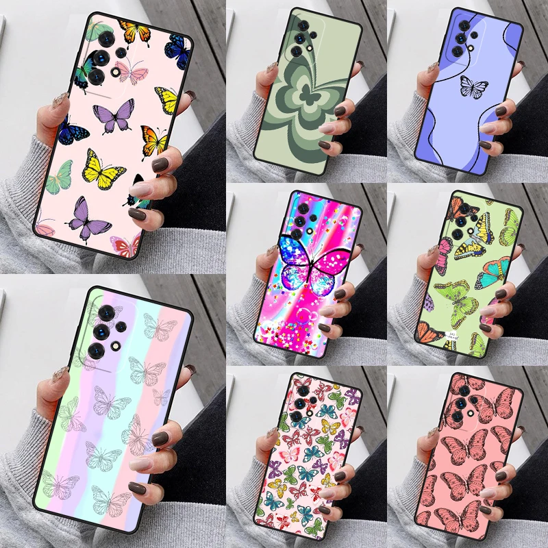 Graffiti Great Butterfly Art Phone Case For Samsung Galaxy S23 S21 S20 FE S24 S22 Ultra Note20 S10 S9 Plus A40 A52 A12 A13 A53