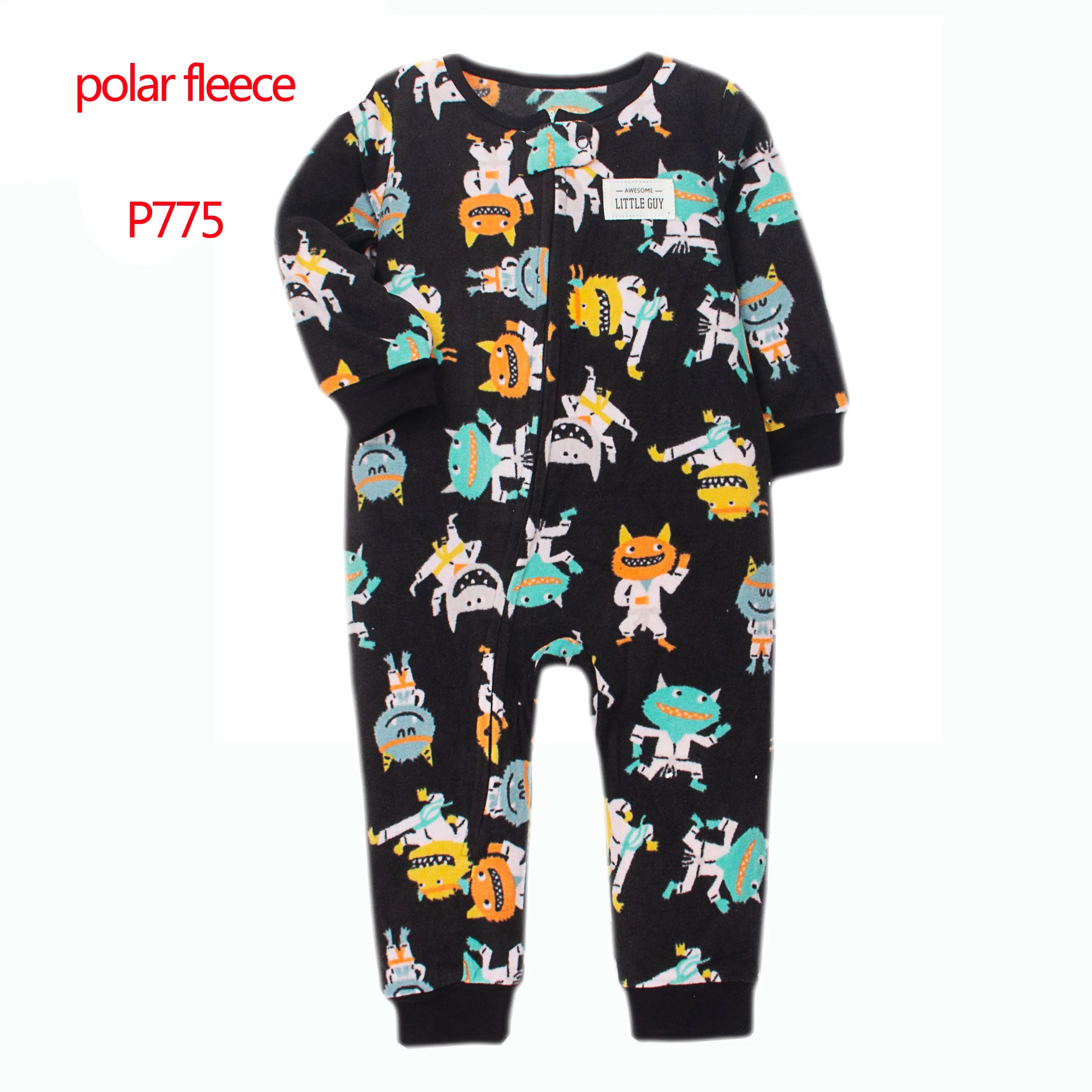 Infant Baby Boys Romper Spring Autumn Fleece Long Sleeve Jumpsuit Animals Print Warm Overalls Kids Pajamas Children Clothing