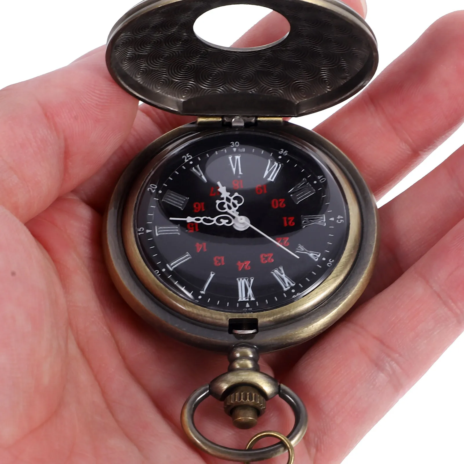 

Large Vintage Pocket Watch Necklace Dial Roman Numeral Classic Design Men Mechanical Pocket Watch Chain Cool Watches