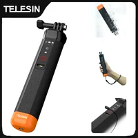 TELESIN-Palo de Selfie impermeable con correa de mano, barra de flotabilidad, Control remoto inalámbrico para Gopro Hero 9, 10, 11, 12
