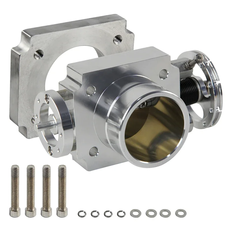 60mm Universal Aluminum Throttle Body VQ35TPS Intake Manifold Billet Blue/Silver/Red