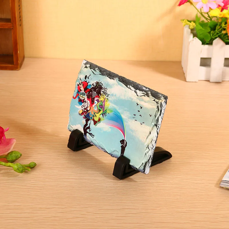 Free Shipping 60 Pcs/Lot 3.94*5.9 Inches Sublimation Blanks Rectangle Slate Rock Photo Frames For Custom Home Hotel Decor