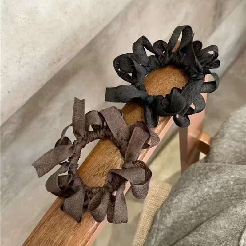 مجموعة ربطات شعر نسائية بشبكة وربطة بسيطة كورية متعددة الاستخدامات عالية المرونة إكسسوارات شعر لطيفة للفتيات