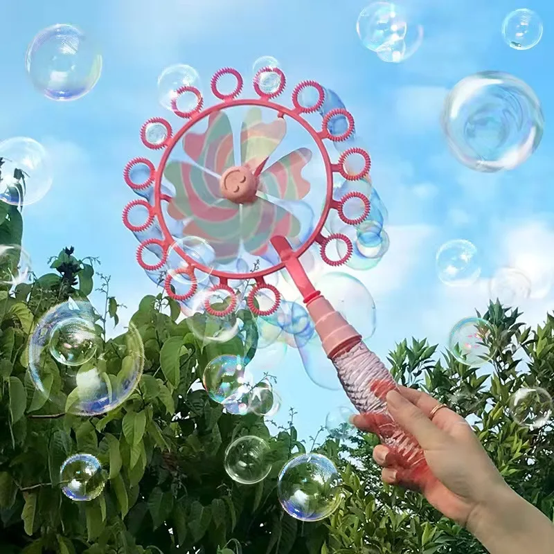 Kids Bubble Windmill Rotating Portable  Wedding Soap Outdoor Machine Toys for Girls Boys Fashion Birthday festival Kid gift Toy