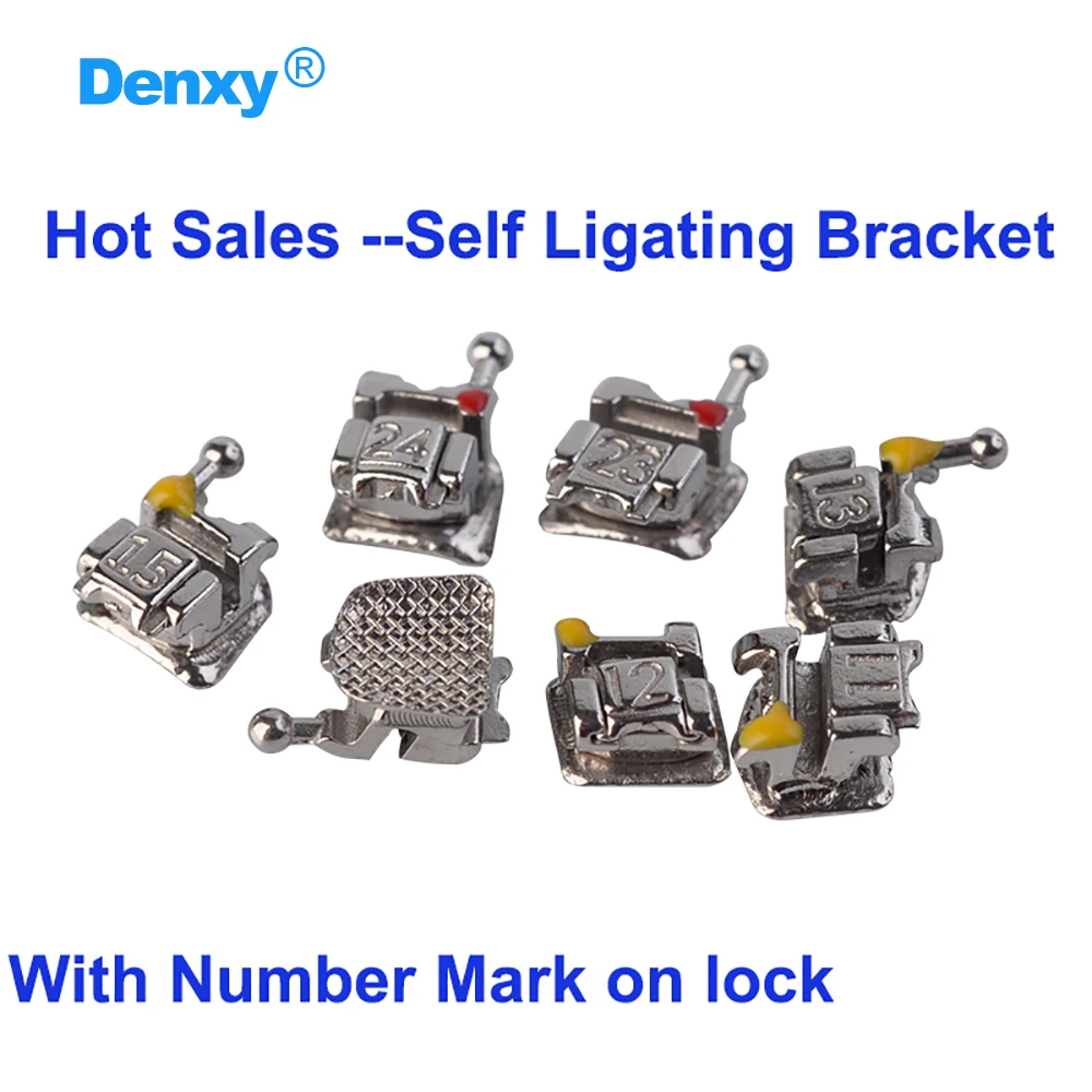 Denxy 24 Stück/Set Kieferorthopädische Passive Selbstligierende Brackets Hochwertige Metall-Zahnspangen für Kieferorthopädische Behandlung – Detail 1