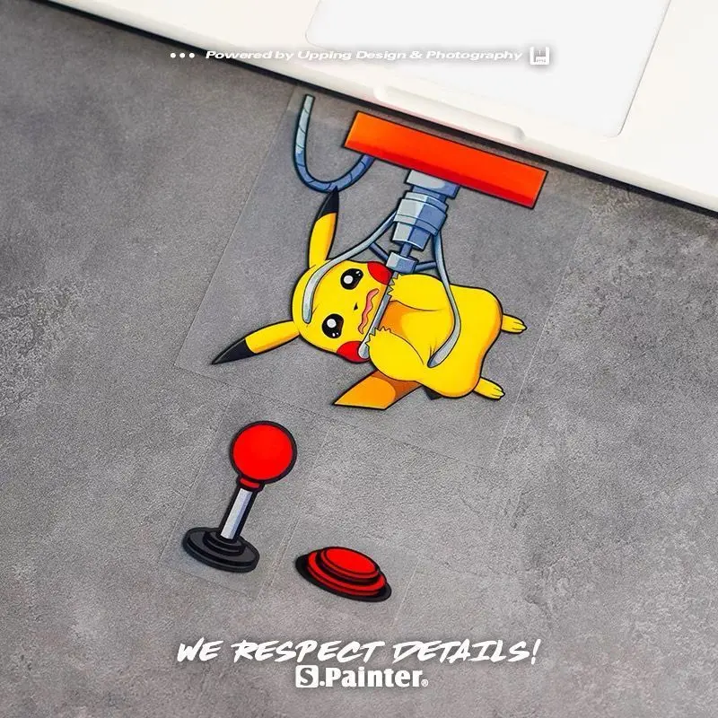 

Creative Pokémon Car Rear Window Cartoon Pikachu Sticker Personalized Claw Machine Clip Doll Machine Waterproof Sticker