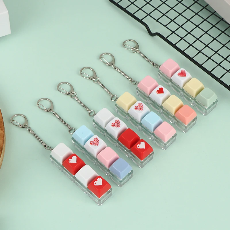 Mechanical Keyboard Switch Keychain Set Stress Relief Toys DIY Pressing Sensory Keyring For Adults
