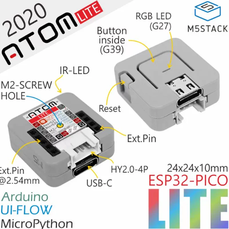 M5Stack ATOM Lite ESP32 embedded intelligent IoT hardware programming development board