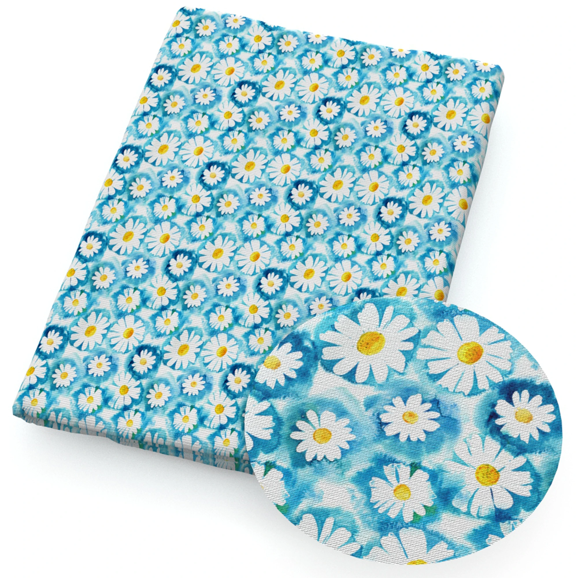 Daisy Flowers Floral Printed Polyester Pure Cotton Material Patchwork Tissue Sewing Quilting Fabrics Needlework DIY Cloth