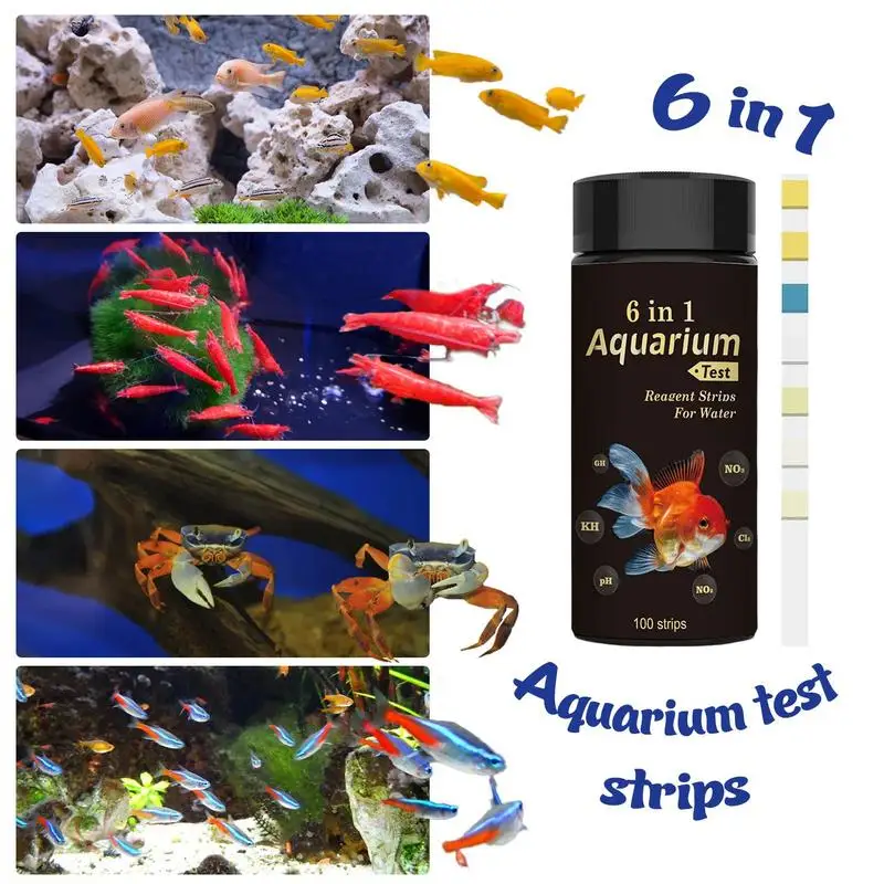 Aquarium Water Test Kit Water Quality Testing Strips Fish Tank Testing PH Paper Pond Hardness Measuring Tool Aquatic Supplies