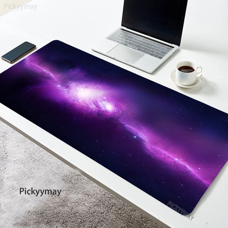 

Mouse Pad Space Large Purple Mousepad Keyboard Mat 100x50cm Computer Mouse Mats Rubber Deskpad Locking Edge Gaming Mausepad