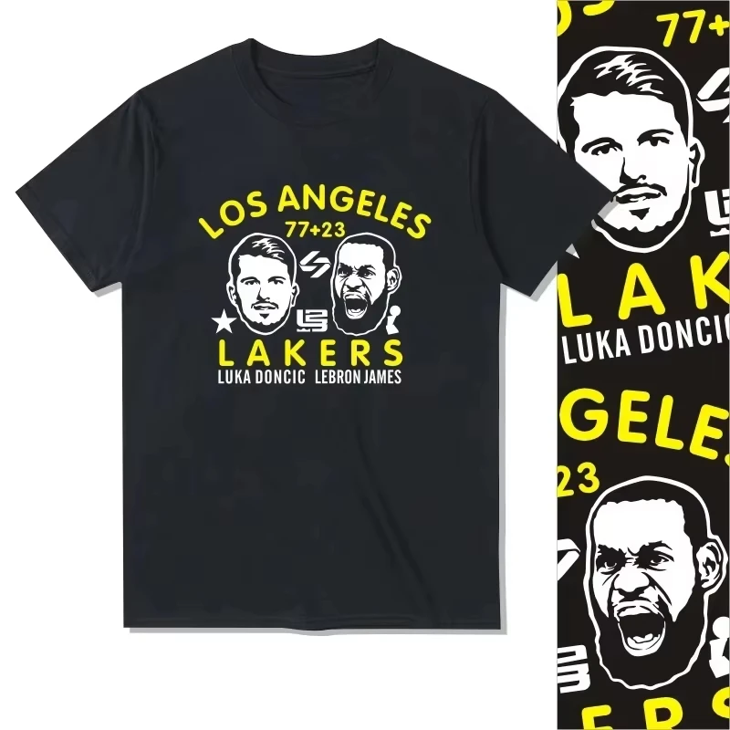 

2025 Summer Fashion James Doncic Casual Basketball T-shirt Men Women Printed T-shirts High Quality Cotton Crewneck Short Sleeve