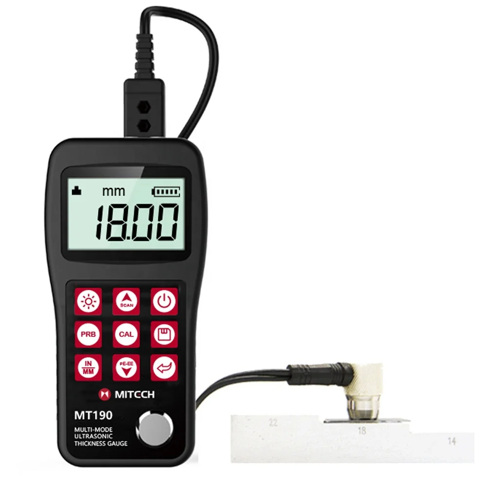 MT190 Through Coating Ultrasonic Thickness Gauge materials including metals, plastic ceramics Thickness measurement 0.65-600mm