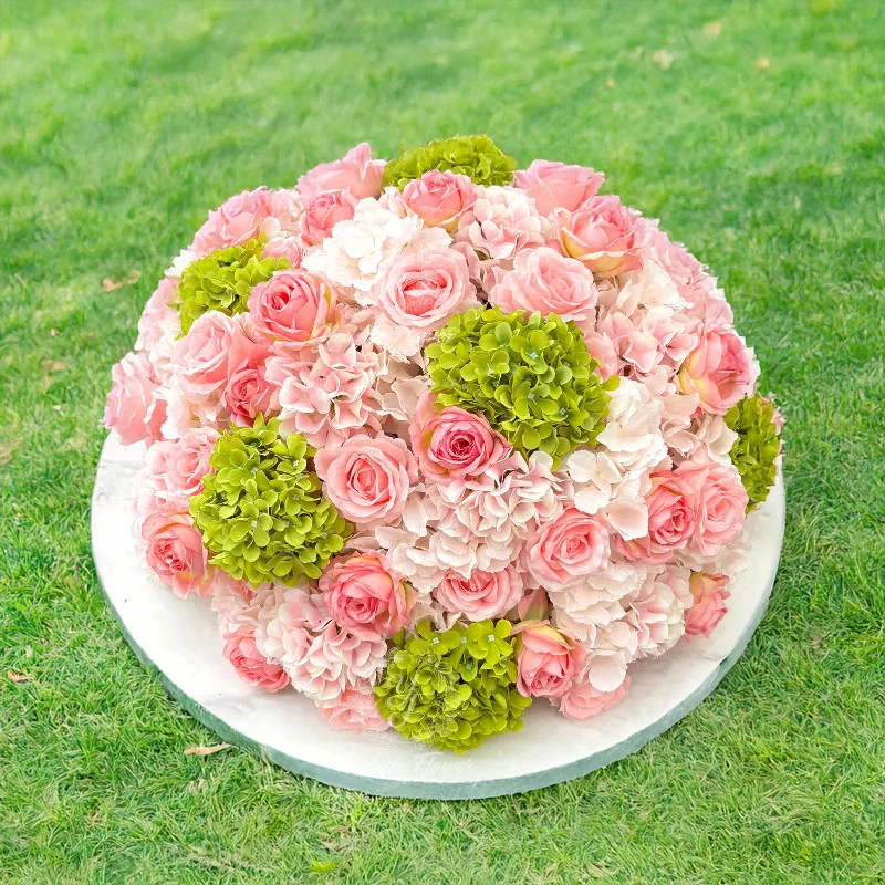 

DIA 80CM Embroidered Ball Rose Ball Wedding Table Placement Flower Ball Candle Holder Decoration Artificial Table Flower