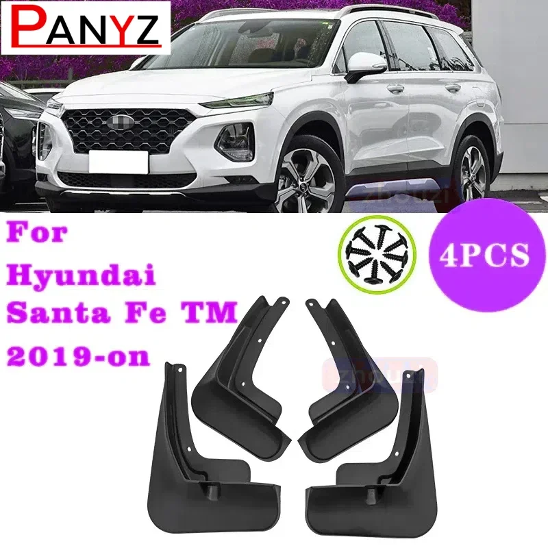 Car Mudflaps  Mud Flaps Splash Guards Mudguards Mud Flap Front Rear Fender Protector For Hyundai Santa Fe TM 2019-on