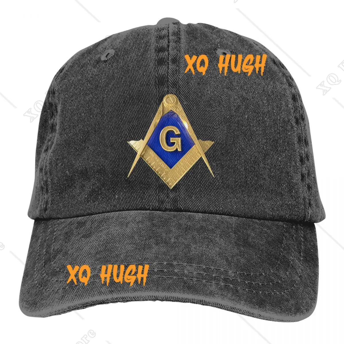 Freemason Square Compass Gold Blue Masonic Retro Baseball Hat Cotton Sun Protaction Caps Unisex Casual Golf Hats