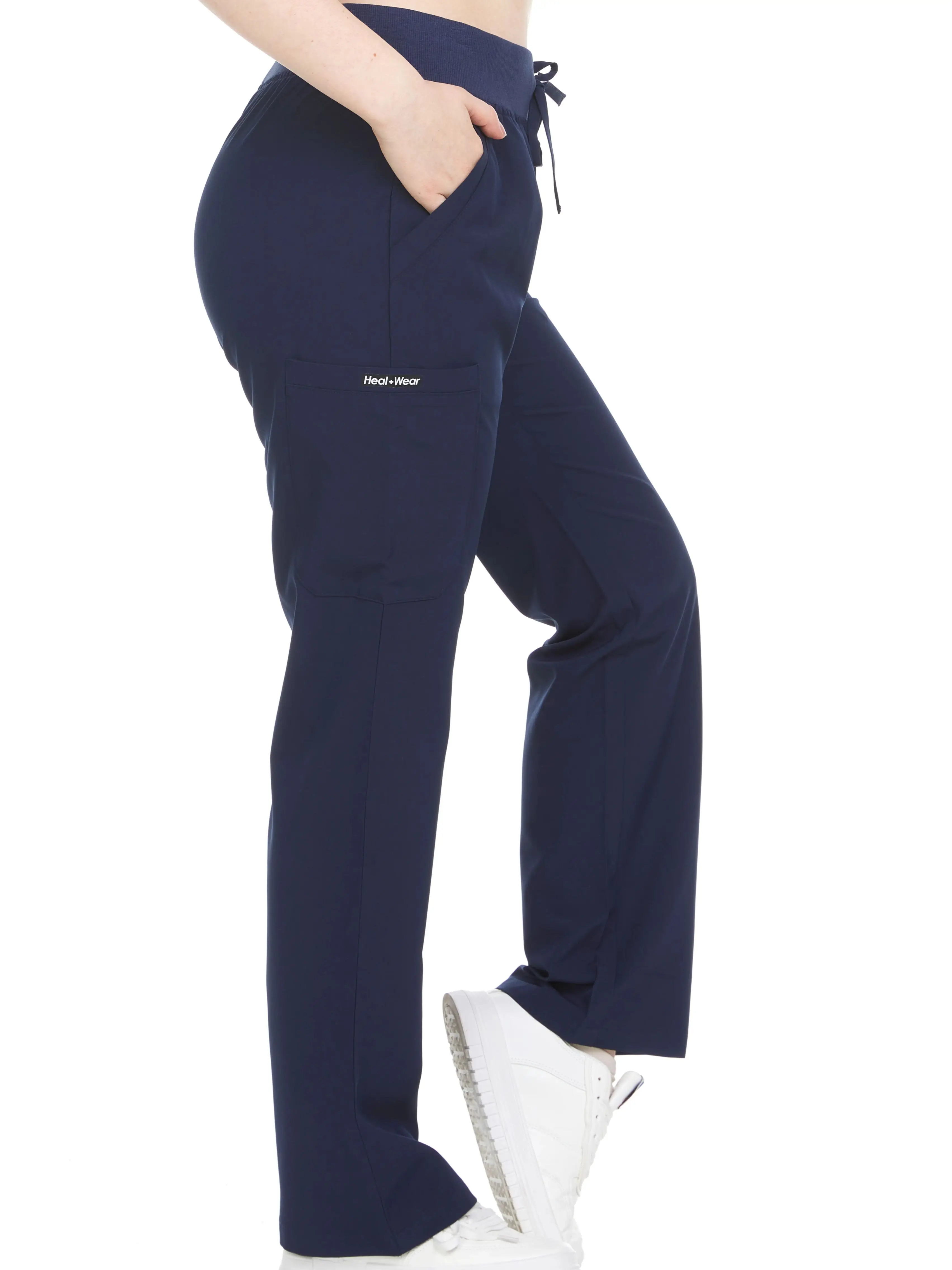 HEAL+WEAR Women's Basic Scrubs Pants Multiple Convenient Pockets. 4-Way Stretch Spandex. Wrinkle-Resistant