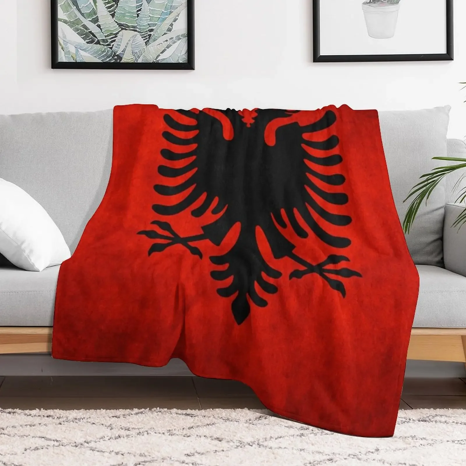 Albania | Albanian Flag | National Flag of Albania Throw Blanket Comforter Soft Big Blankets