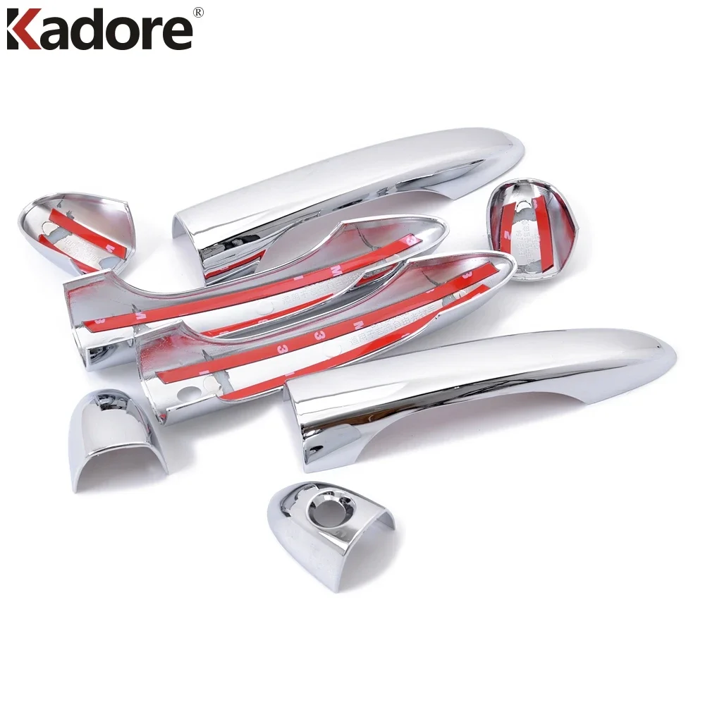 ل جيب شيروكي 2014 2015 2016 كروم الجانب غطاء مقبض الباب ملصق الكسوة اكسسوارات السيارات التصميم الخارجي