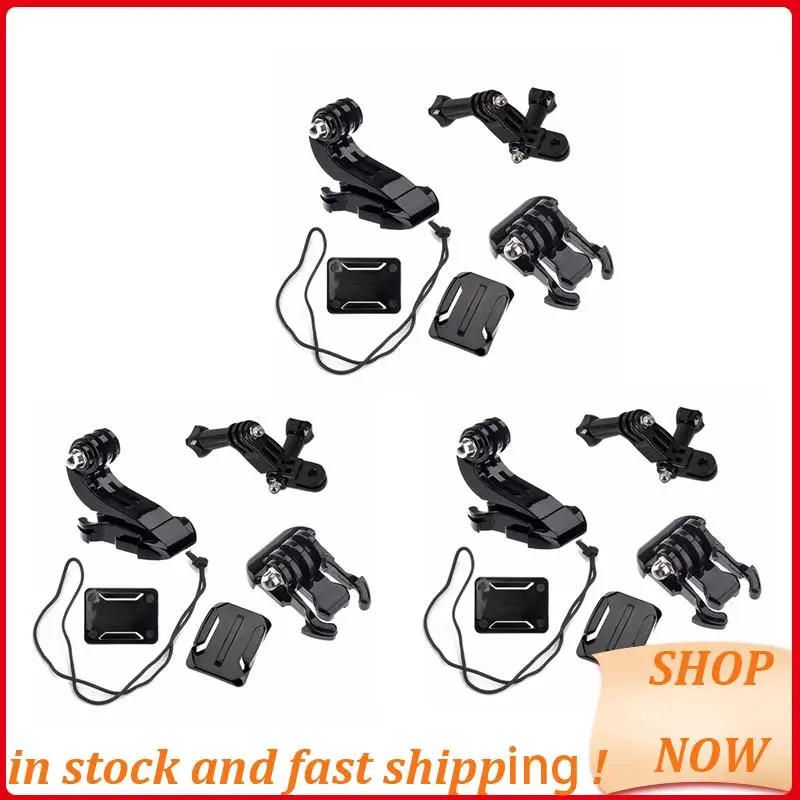3X Action Camera Accessories Set For Gopro Hero 5 3 4 Xiaomi Yi 4K SJCAM Chest Strap Base Mount Go Pro Helmet Kits HOT!