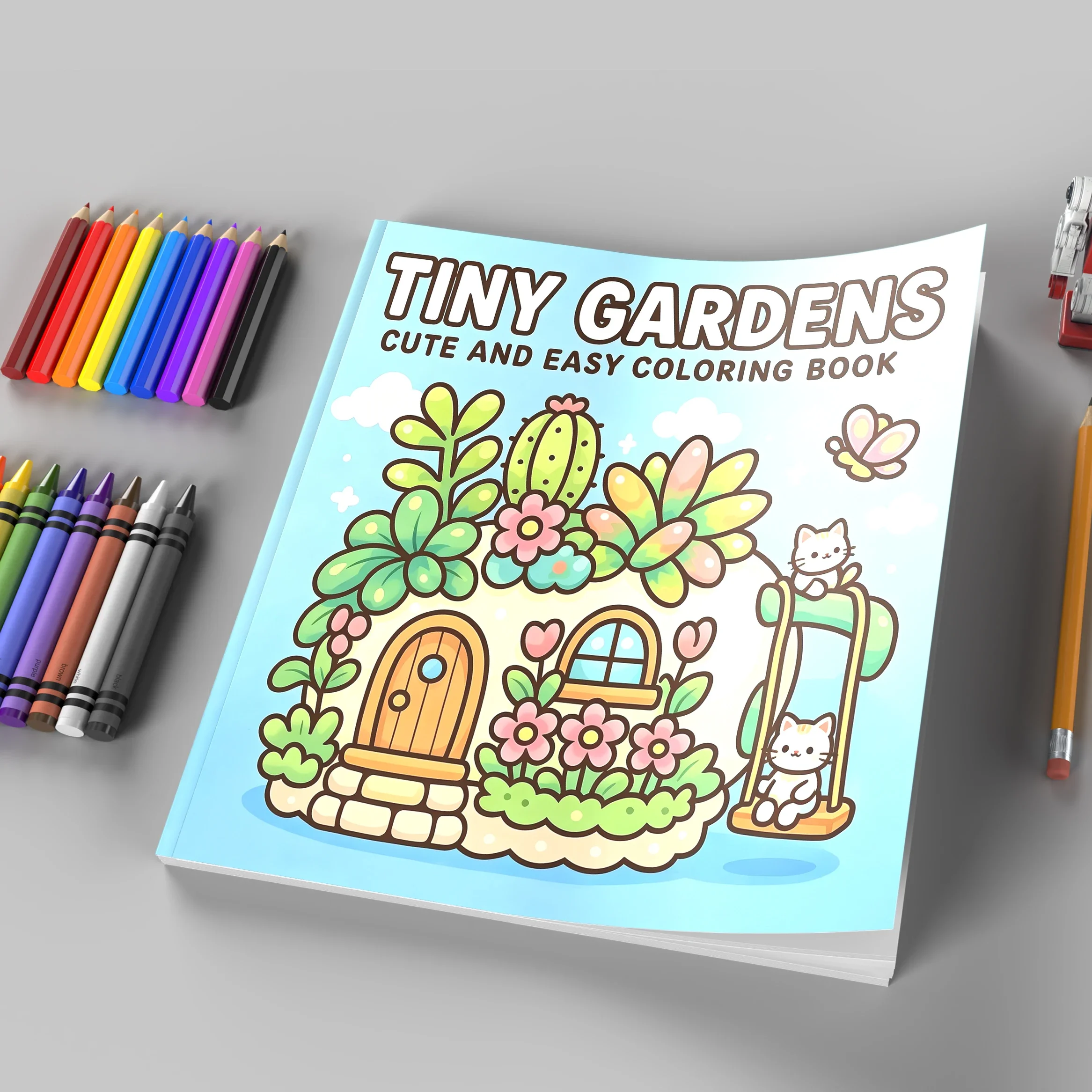 Tiny Gardens Bold-Easy Patterns Coloring Book for Adult Cute Drawing Book Perfect Gift for Birthday Back to School Art Supplies