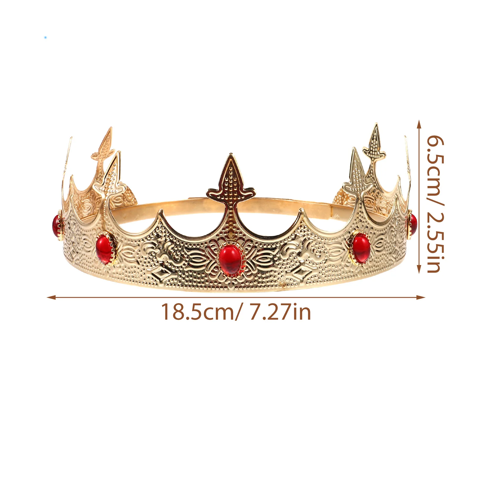 تاج الملك المعدني للرجال من حجر الراين المزخرف العتيق للحفلات التنكرية وأعياد الميلاد والهالوين للرجال #6