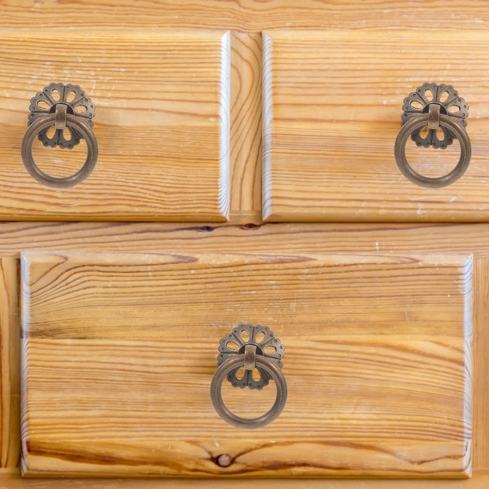 

2pcs Furniture Handles Copper Pulls 3cm Retro Cabinet Hardware Knobs Door Dresser Wardrobe Metal Alloy