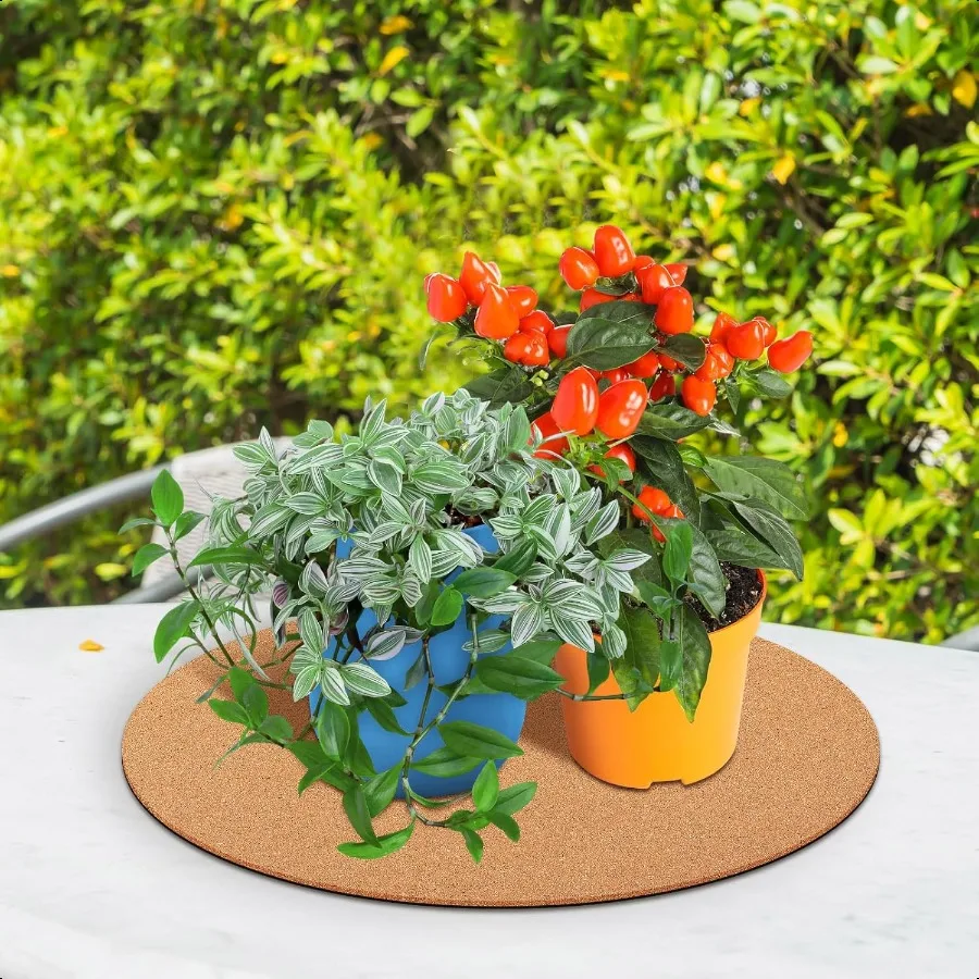 Leinuosen 2 قطعة 16 بوصة كبيرة الفلين الوقايات النباتية طبقات مزدوجة ماصة الفلين داخلي النبات حصيرة البساط اكسسوارات للمنزل الطابق Pr #6