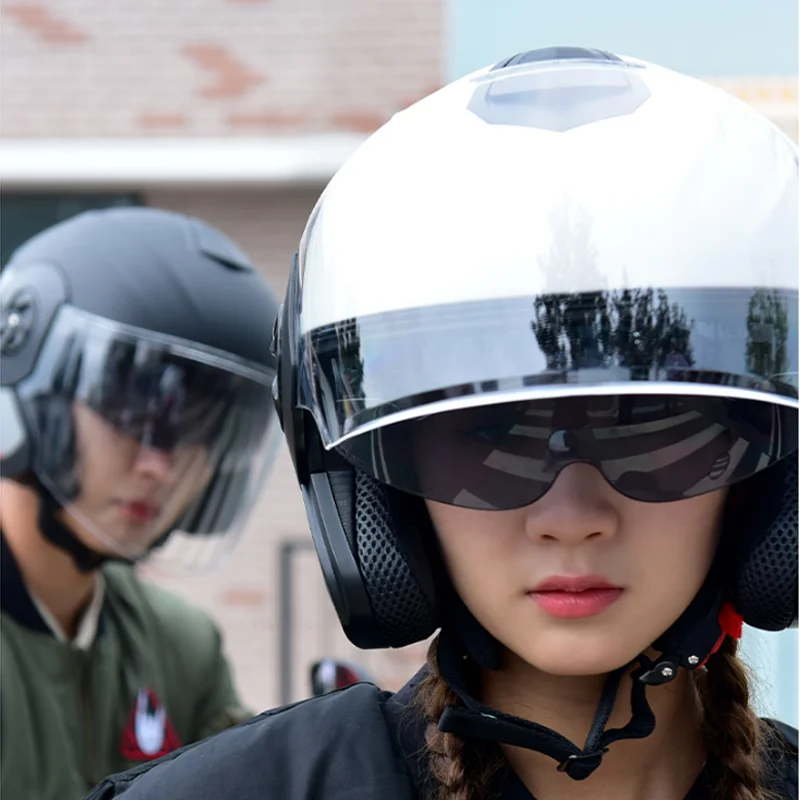 Ngưu Điện Mũ Bảo Hiểm 3/4 C33 Đôi Kính Che Nắng Nam Nữ Điện Xe Máy
