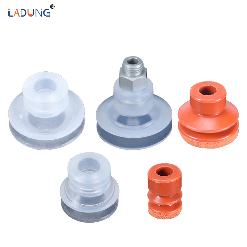 LADUNG 10PcsVSH2 Set Factory Price Silicone Industrial Vacuum Sucker Cupping Rubber Suction Cup Super with Side Hole Suction Cup