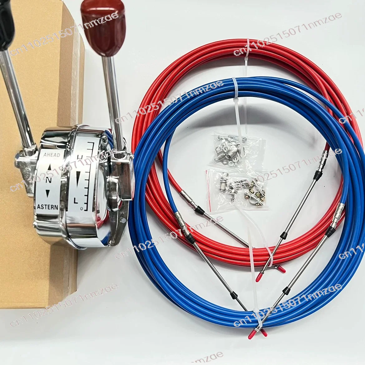 Universal  Double Handle Throttle Controller, Cable Pull Manipulator with Soft Shaft Gear for Boats