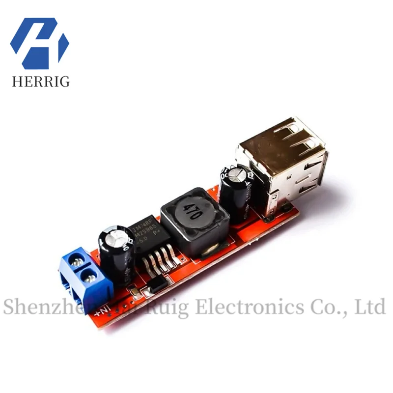 

1PCS Dual USB output 9V/12V/24V/36V to 5VDCDC on-board charging 3A buck regulator module