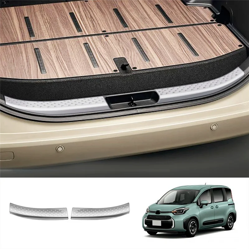 Car Trunk Door Guard Strips Sill Plate Protector Rear Bumper Guard Trim Cover Strip for Toyota SIENTA 2022 2023 Silver