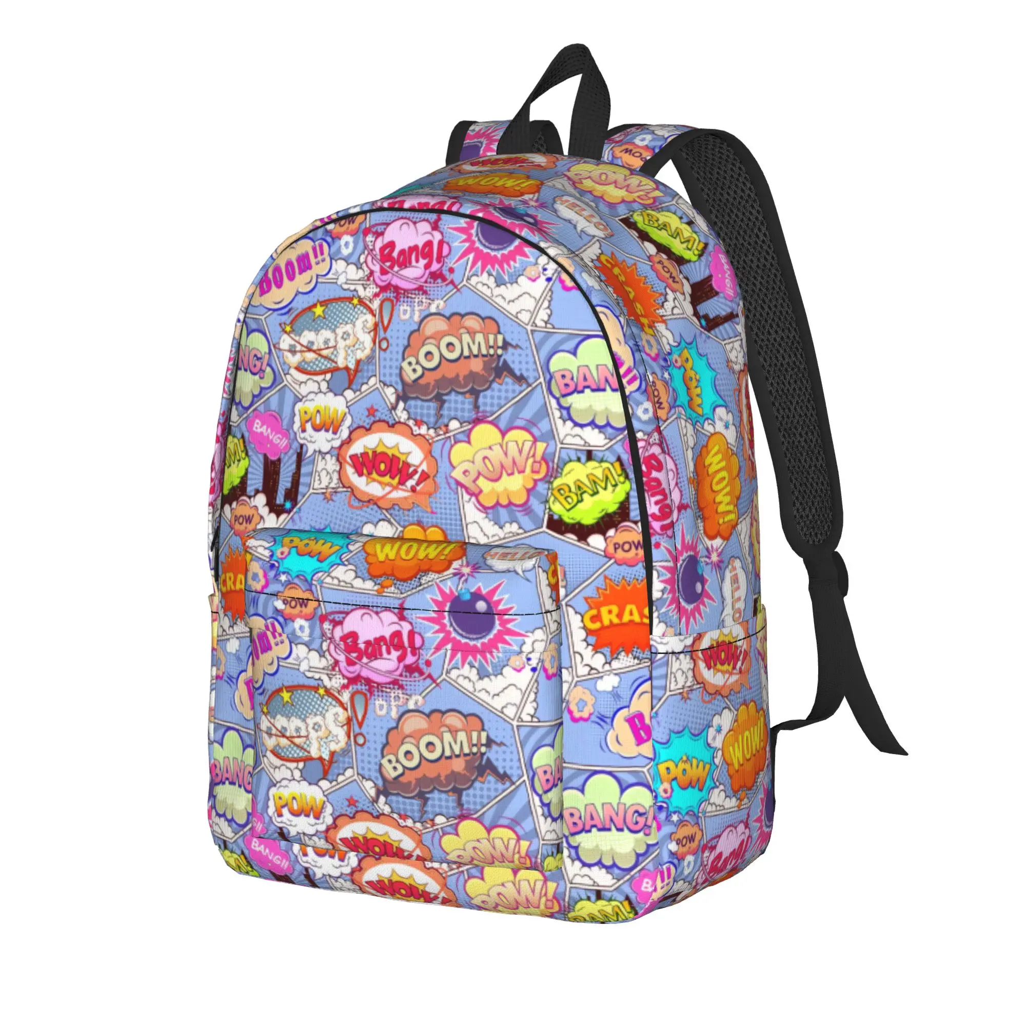 Comic Book Page   () Backpack  Teen Polyester Outdoor Backpacks Breathable Streetwear School Bags Rucksack