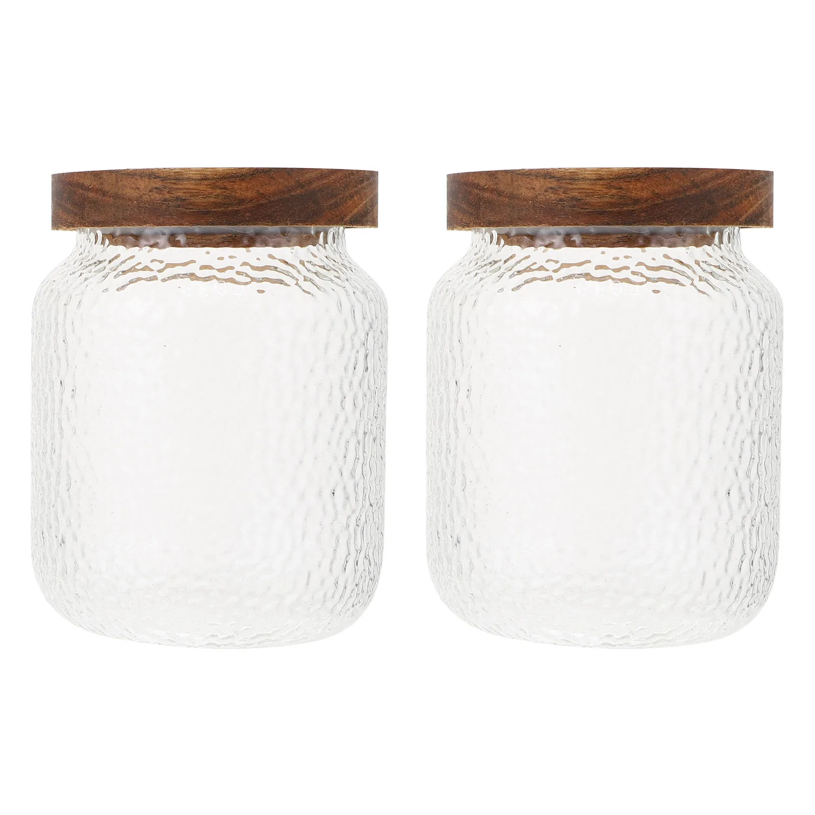 

2 pcs Sealed Storage Jars Tall Clear Glass Containers with Lids Cereal Spice Holder Home Kitchen Storage Bottle