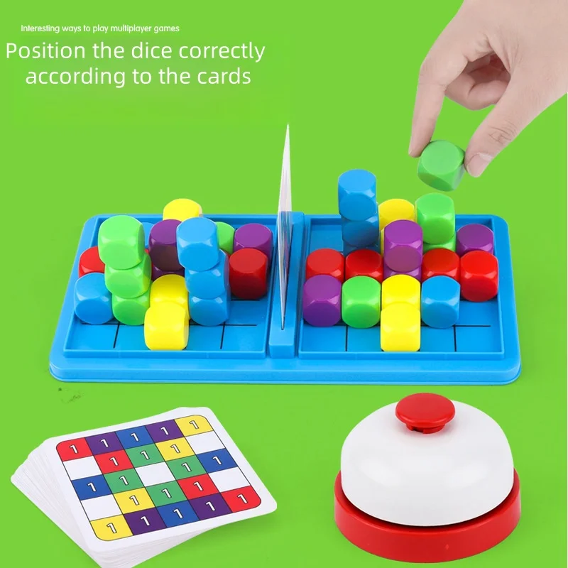 Competitive Board Game Dice Building Block Battle for Logical Thinking Spatial Children Educational Puzzle Game Board Toys