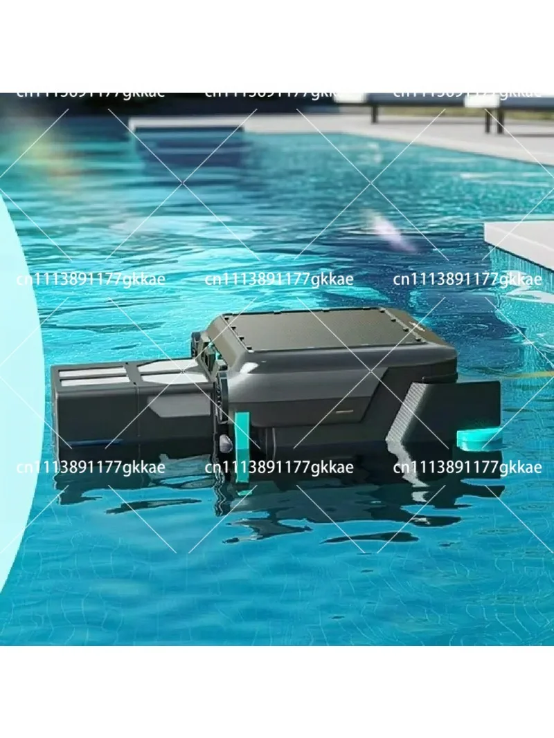 Solar Powered Automatic Pool Cleaner Robot, 24H Continuous Cleaning, Dual Charging Mode