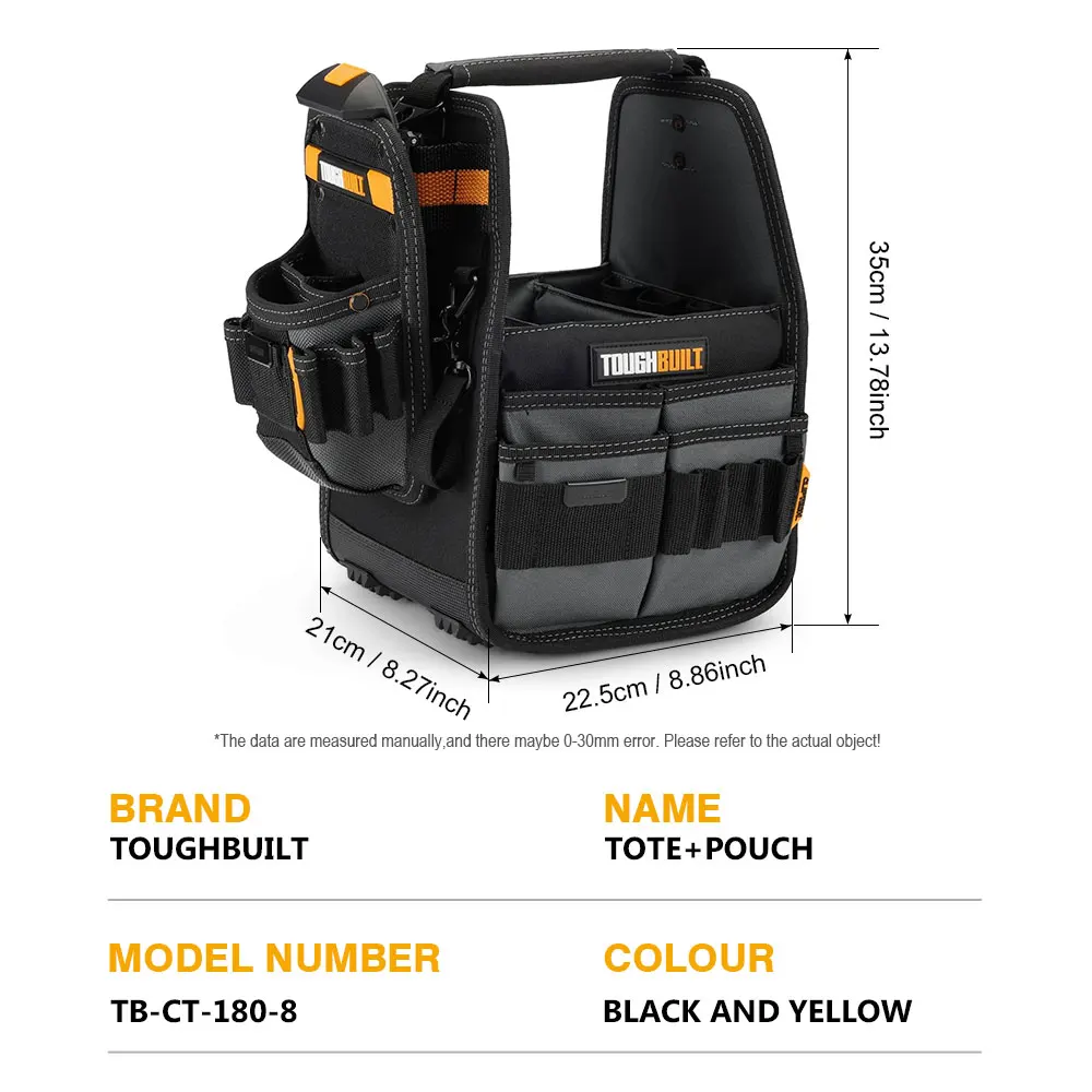 กระเป๋าใส่เครื่องมือและอุปกรณ์ TOUGHBUILT รุ่น TB-CT-180-8 ขนาด 8 นิ้ว 1 ชิ้น