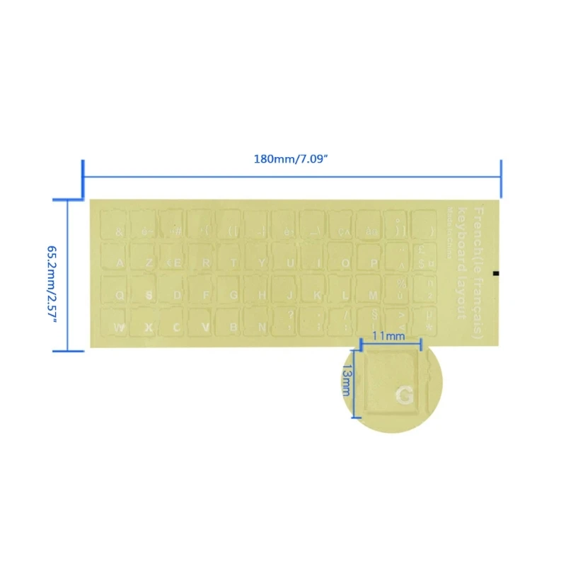 20CB Transparent French Keyboard Sticker PVC Glossy Self-adhesive Keypad Stickers Laptop Universal Protective Film