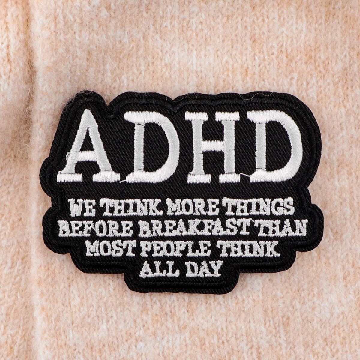 Grappige citaten patches op kleding ADHD opstrijkbare geborduurde patches voor kleding DIY strepen stoffen accessoire