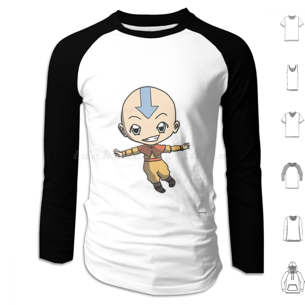 The Last Airbender Chibi Aang Sticker Hoodie Cotton Long Sleeve The Last Airbender Aang Aang Chibi Jacqstoned
