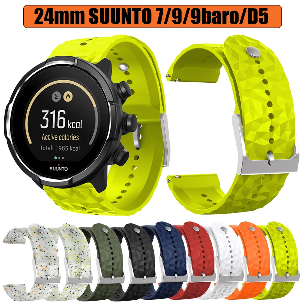 24 مللي متر في الهواء الطلق تنفس الرياضة سيليكون حزام الفرقة ل Suunto 7/ 9 /D5 المتقشف المعصم HR بارو ساعة ذكية استبدال الساعات
