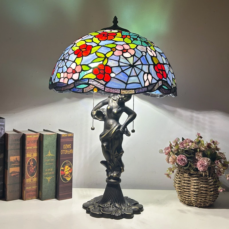 

Color European decorative table lamp Pastoral exquisite old-fashioned bar bedside atmosphere table lamp