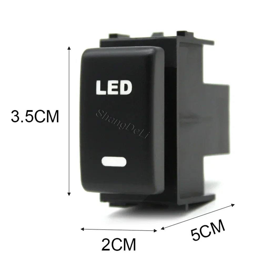 1Pc New LED Light Bar Push Switch Button Automobile Button Switches For Nissan Patrol Y62 Qhashqai Tiida X-TRAIL 370z 2012