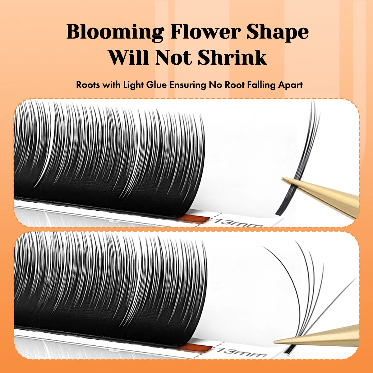 MASSCAKU 10 gevallen/partij Kasjmier Bloeiende Wimperverlenging 8-20mm Lengte Super Mat Zwart Premade Volume Fans Wimpers Makeup Tools