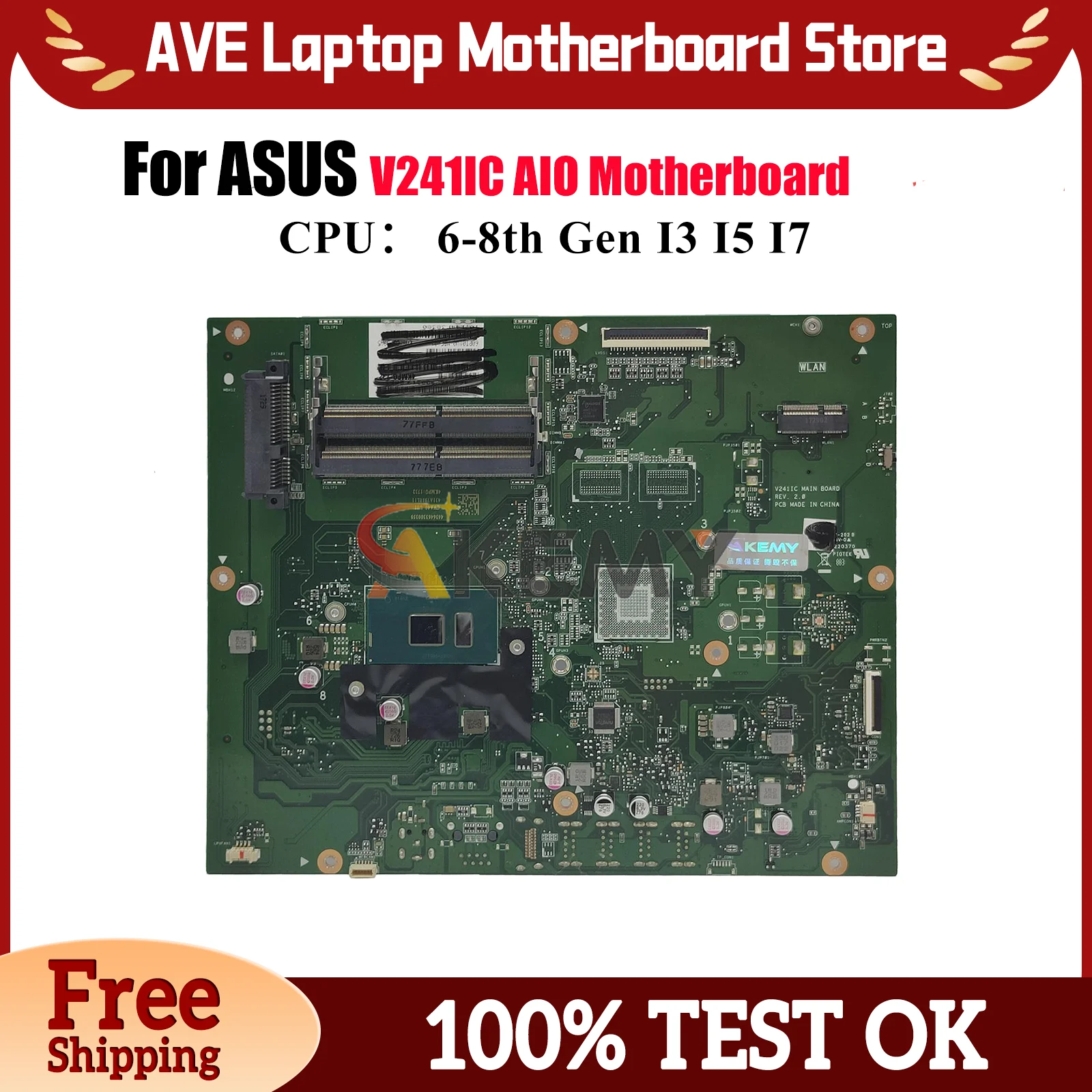 

V241IC Motherboard For ASUS Vivo AiO V241I V241IC V241ICR Mainboard With I3 I5 I7 CPU 100% tests OK fast shipping High quality