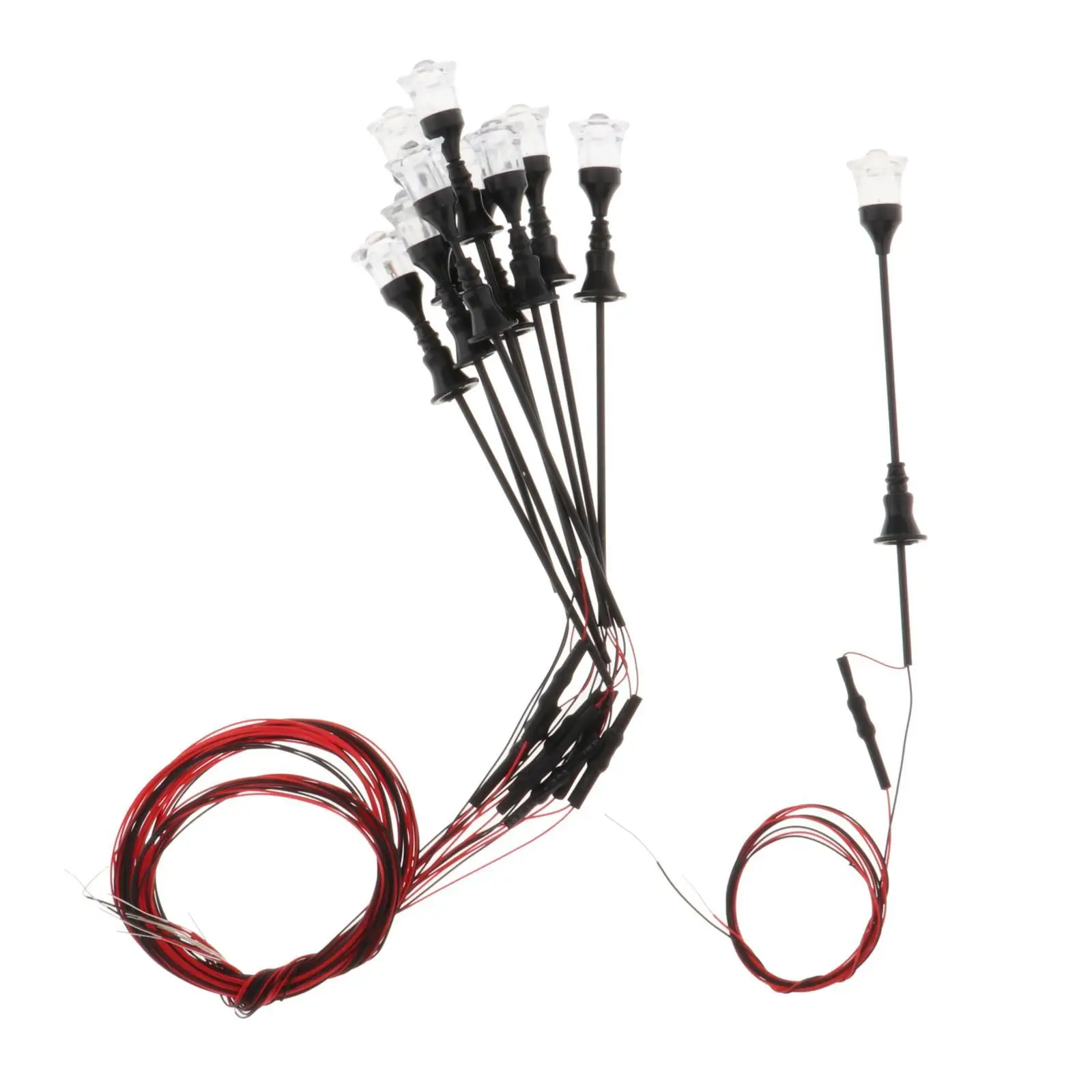 10x Mini Street Light 12V Railroad Train Led Lights Lamp Post :0