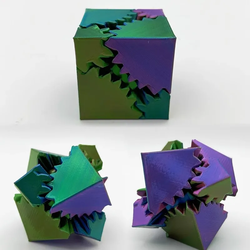 3D Printed Rotatable Expandable Gear Ball Cube, Educational Fidget Finger Toy
