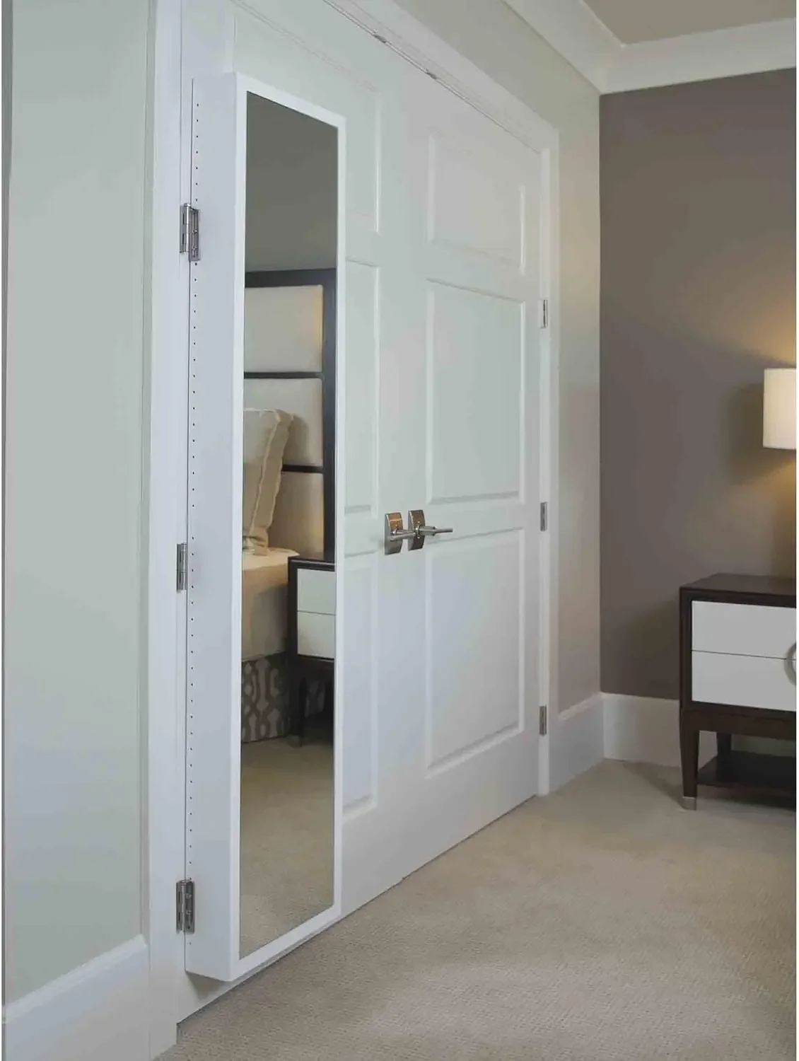 Deluxe Mirrored Behind The Door Adjustable Medicine Cabinet, Kitchen & Bathroom Storage Cabinet